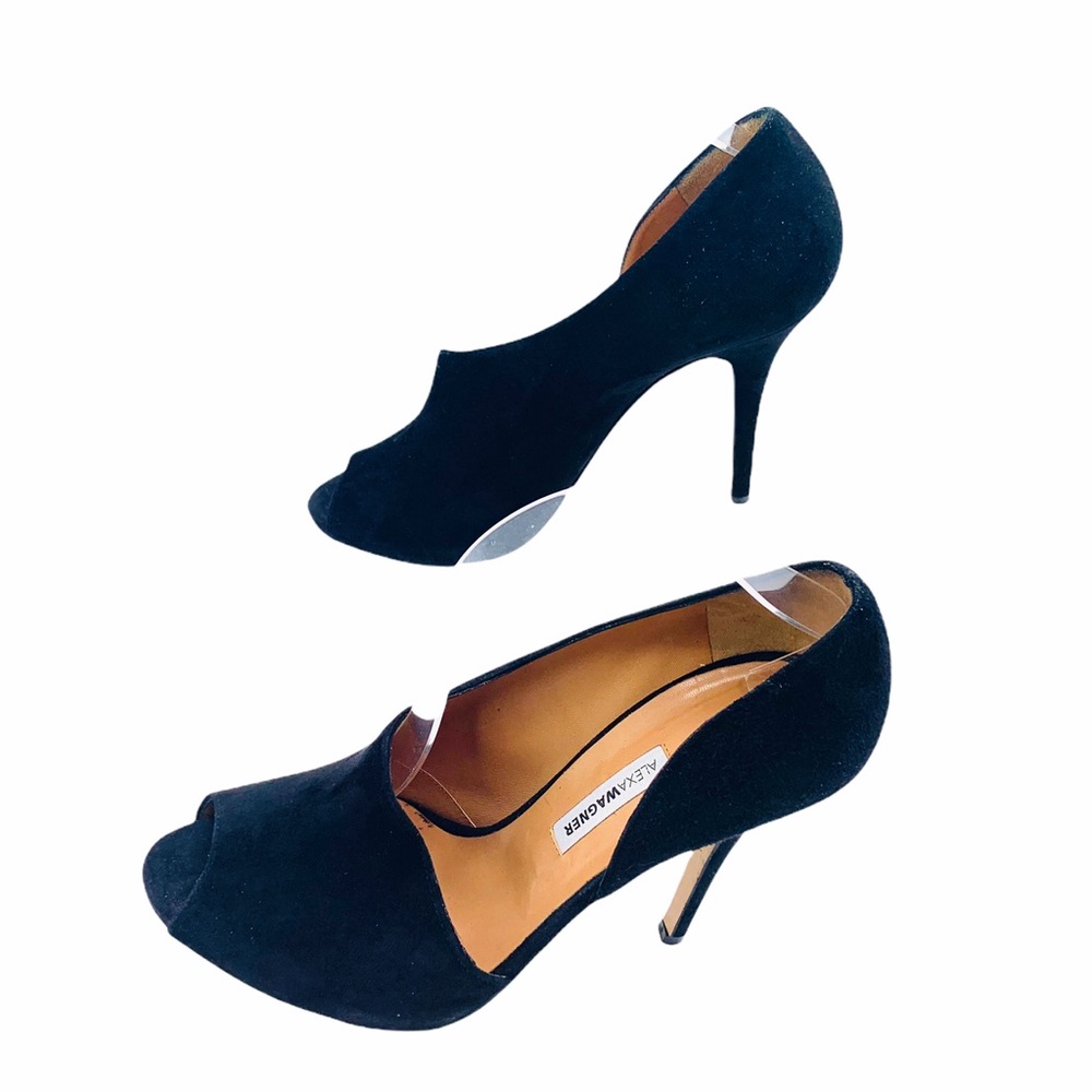 Alexa Wagner D’orsay Suede Black Stiletto Heels 9 - Picture 6 of 15